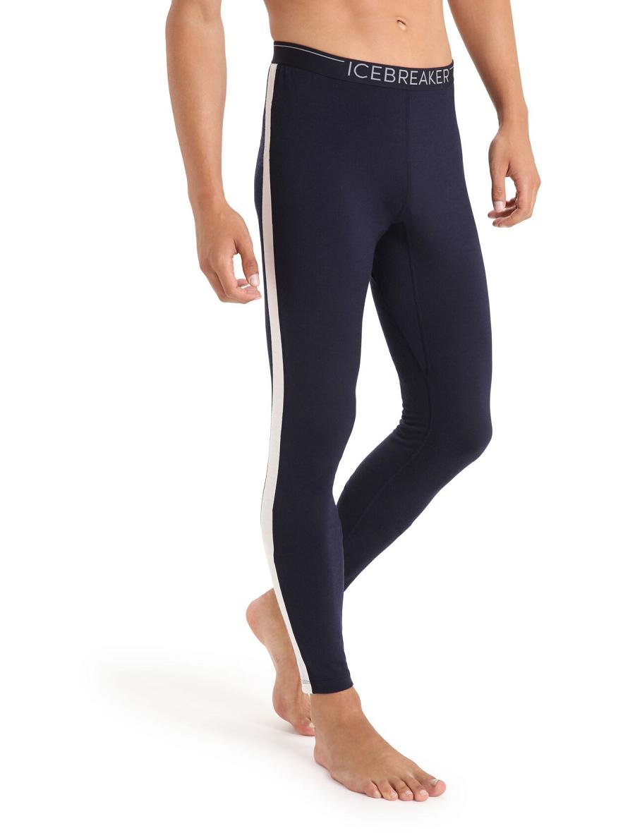 Icebreaker Merino 200 Sonebula Thermal Férfi Leggings Sötétkék Fehér | HU 1128YXFU